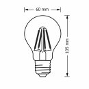 6 x Osram LED Filament Leuchtmittel Birnenform 4W = 40W E27 klar 2700K warmweiß