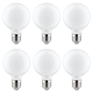 6 x Paulmann LED Leuchtmittel Globe G80 5W = 40W E27 opal...