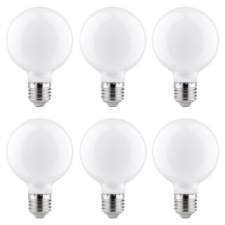 6 x Paulmann LED Leuchtmittel Globe G80 5W = 40W E27 opal warmweiß 2700K 360°