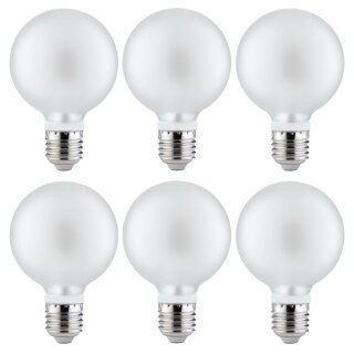 6 x Paulmann LED Leuchtmittel Globe G80 5W = 40W E27 Satin satiniert Warmweiß 2700K 360°