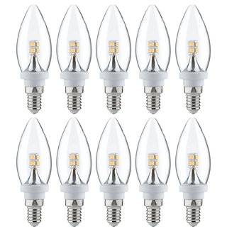 10 St Kerzenbirne Glühbirne klar Sockel E14 25W  Glühlampe Kerze Licht   ampoule 