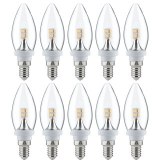 10 St Kerzenbirne Glühbirne klar Sockel E14 25W  Glühlampe Kerze Licht   ampoule 