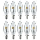 10 x Paulmann LED Leuchtmittel Kerze 4W fast 40W E14 230V Klar warmweiß 2700K 360°