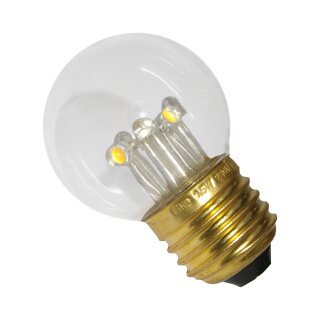 LED Tropfen 5+4 1W E27 KLAR Plastik warmweiß 2700K für...