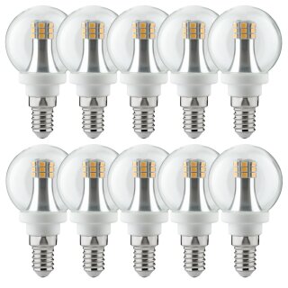 10 x Paulmann LED Tropfen 4W fast 40W E14 klar warmweiß 2700K 360°