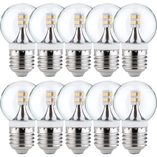 10 x Paulmann LED Leuchtmittel Tropfen 2,5W fast 25W E27 klar warmweiß 2700K 360°