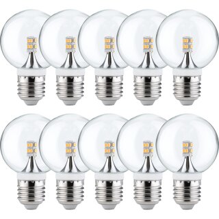 10 x Paulmann LED Mini Globe G60 2,5W fast 25W E27 Klar Kugel Warmweiß 2700K