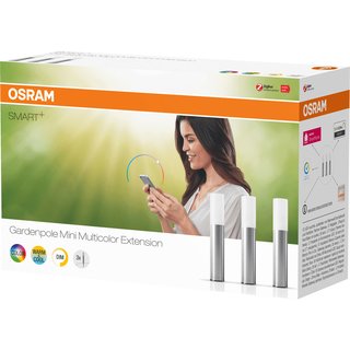 OSRAM Smart+ Erweiterung mit 3 Mini-Garden-Poles für 10-m-Mini-RGB-LED-Lichterkette Alexa kompatibel