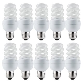 10 x Paulmann ESL Energiesparlampe Spirale 11W = 47W E27 warmweiß 2700K 880.15