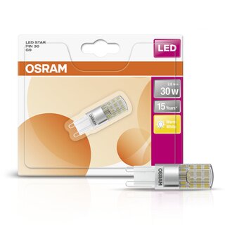 Osram LED Leuchtmittel Stiftsockel Star 2,6W = 30W G9 klar 320lm warmweiß 2700K