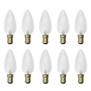 10 x Kerze Glühbirne 25W B15 Matt gedreht Glühlampe B15d...