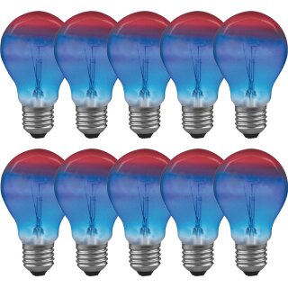 10 x Paulmann Glühbirne 25W E27 Multicolor Blau Rot gestreift