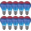 10 x Paulmann Glühbirne 25W E27 Multicolor Blau Rot gestreift