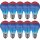 10 x Paulmann Glühbirne 25W E27 Multicolor Blau Rot gestreift