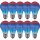 10 x Paulmann Glühbirne 25W E27 Multicolor Blau Rot gestreift