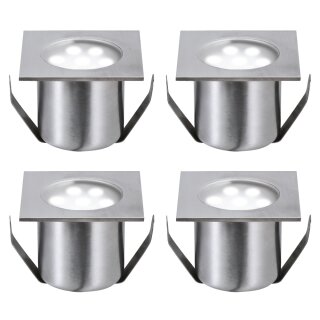 4 x Paulmann Bodeneinbauleuchten-Basisset Special Line Mini Edelstahl Eckig