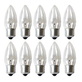 10 x Glühlampe Glühbirne Kerze 40W 40 Watt E27 klar...