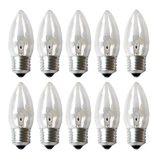 10 x Glühlampe Glühbirne Kerze 40W 40 Watt E27 klar Glühlampen Glühkerzen