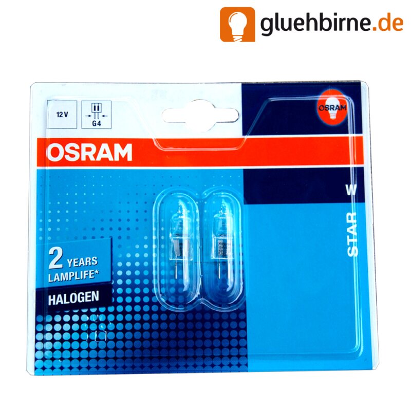 10 x Osram Halogen Stiftsockellampe 20W G4 klar 12V 375lm Halostar di