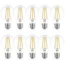 10 x LED Filament Leuchtmittel Birnenform 6W = 60W E27...