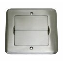 Einbausteckdose Fußbodensteckdose Steckdose 2-fach RJ45 & Schuko Kinderschutzdose Edelstahl für Boden & Wand Flachklappe