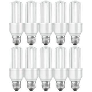 10 x Osram Energiesparlampe 11W = 51W E27 Dulux Value warmweiß 2700K