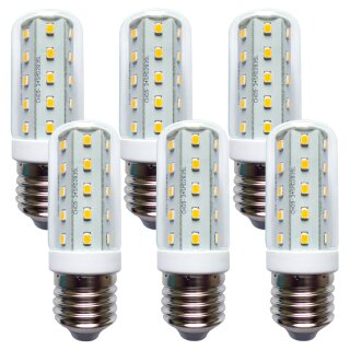 6 x LED Leuchtmittel T30 Röhre 4W E27 Corn 3000K warmweiß 360°