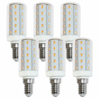 6 x LED Leuchtmittel T30 Röhre 4W E14 Corn 3000K warmweiß 300°