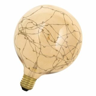 LED Kupferkabel Très chic Globe G125 gold 1,5W E27 klar extra warmweiß 2500K