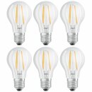 6 x Osram LED Filament Leuchtmittel Birnenform 6,5W = 60W E27 klar 806lm warmweiß 2700K DIMMBAR