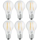 6 x Osram LED Filament Leuchtmittel Birnenform 6,5W = 60W E27 klar 806lm warmweiß 2700K DIMMBAR