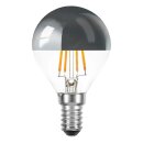 10 x LED Filament Tropfen 4W = 40W E14 Kopfspiegel Silber Glühfaden warmweiß 2700K