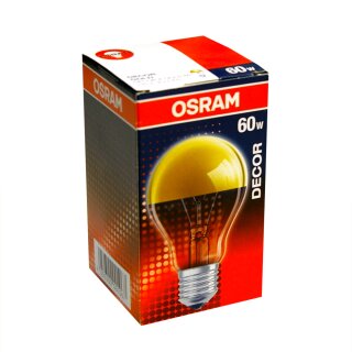 Osram Glühbirne 60W E27 Gold Kopfspiegel Kopfspiegellampe 60 Watt Decor A