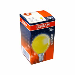Osram Tropfen Decor Color Gelb 25W E14 Matt Glühbirne Glühlampe 25 Watt dimmbar