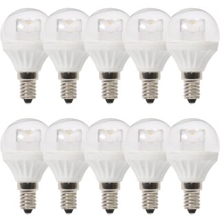 10 x LED Leuchtmittel Tropfen 4W = 30W / 25W E14 klar 320lm warmweiß 2700K