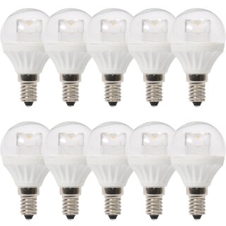 10 x LED Leuchtmittel Tropfen 4W = 30W / 25W E14 klar 320lm warmweiß 2700K