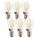 6 x LED Filament Röhre T26 1W = 8W E14 60lm extra warmweiß 2200K