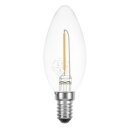 LED Filament Kerze 1W fast 15W E14 klar 100lm Retro extra warmweiß 2200K