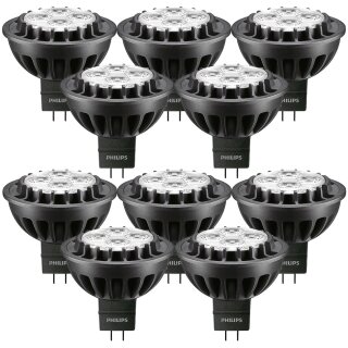 10 x Philips LED Leuchtmittel Reflektor Master LEDspot 7W = 35W GU5,3 MR16 12V 830 warmweiß 3000K 36° DIMMBAR