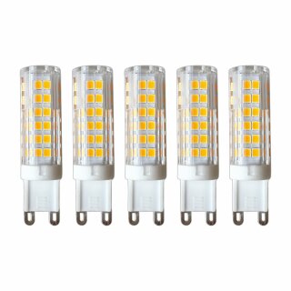 5 x LED Porzellan Stiftsockel Leuchtmittel 4,5W = 40W G9 430lm Warmweiß 3000K