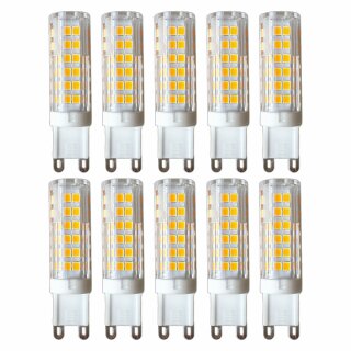 10 x LED Porzellan Stiftsockel Leuchtmittel 4,5W = 40W G9 430lm Warmweiß 3000K