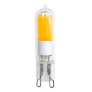 5 x LED COB Stiftsockel Leuchtmittel 2W = 20W G9 klar Glas warmweiß 2700K