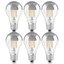 6 x Osram LED Leuchtmittel Birnenform Kopfspiegellampe Mirror 7W fast 60W E27 silber warmweiß 2700K