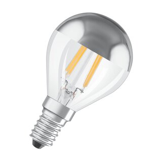 Osram LED Filament Tropfen Kopfspiegellampe 4W fast 40W E14 silber warmweiß 2700K