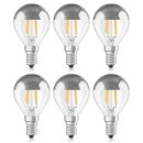 6 x Osram LED Filament Tropfen Kopfspiegellampe 4W fast 40W E14 silber warmweiß 2700K