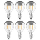 6 x Osram LED Filament Tropfen Kopfspiegellampe 4W fast 40W E14 silber warmweiß 2700K