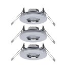 3 x Einbauleuchten Einbaustrahler Set starr Chrom IP65...