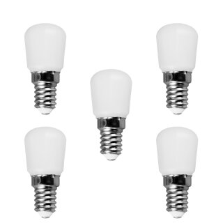 5 x LED Leuchtmittel T26 Röhre Kühlschrank 2W = 16W E14 matt 180lm 2700K warmweiß