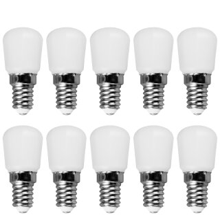 10 x LED Leuchtmittel T26 Röhre Kühlschrank 2W = 16W E14 matt 180lm 2700K warmweiß