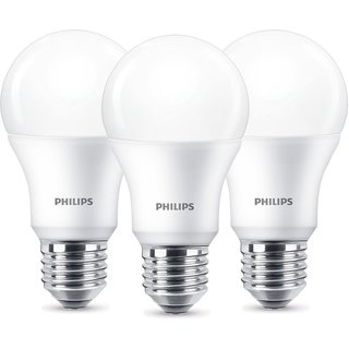 3 x Philips LED Leuchtmittel Birnenform A60 8,5W = 60W E27 matt warmweiß 2700K